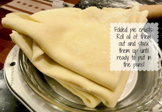 Pie crusts stacked on plate