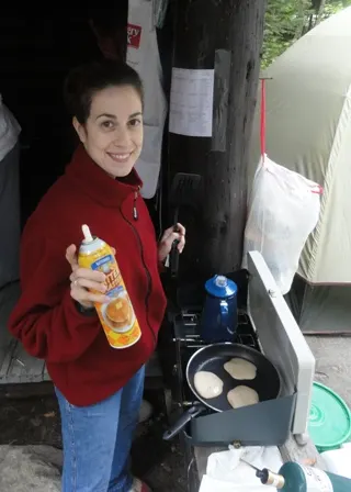 Cooking on a campfire