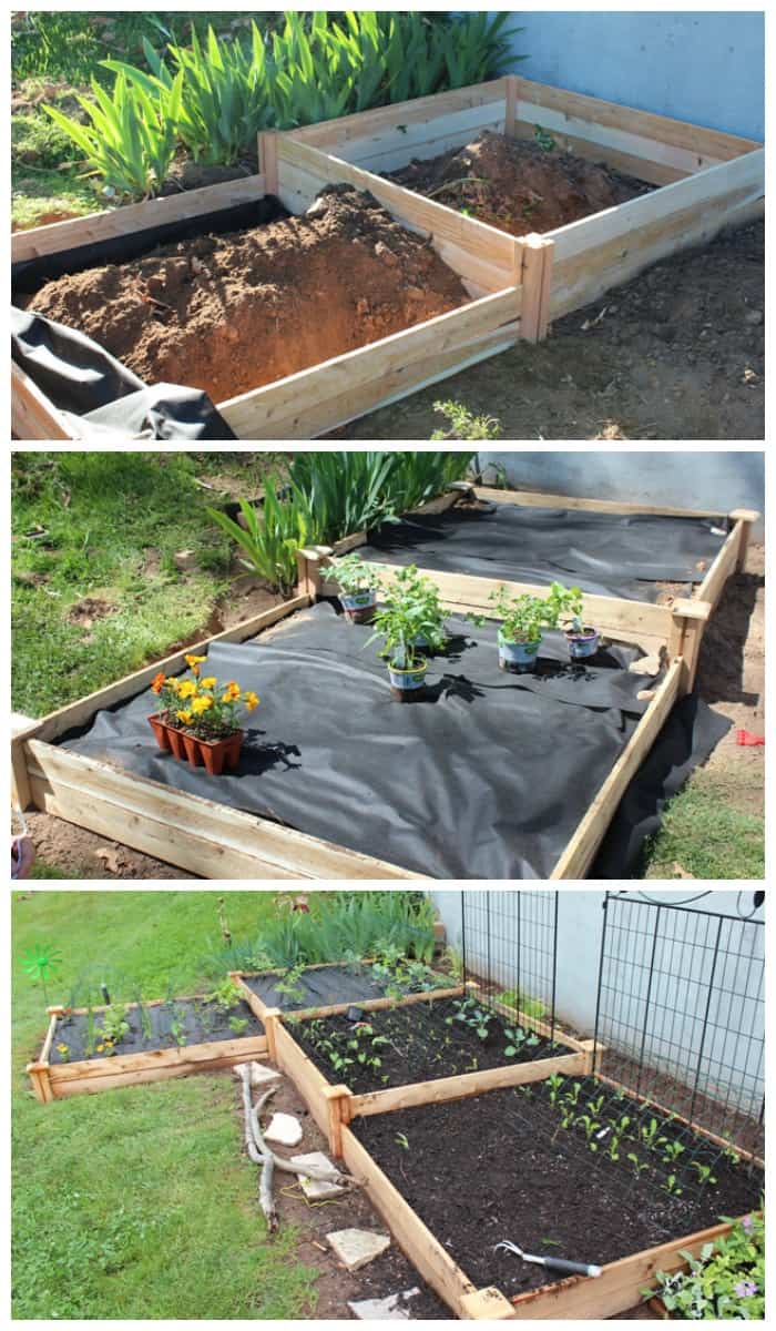 A close up of a raised garden bed