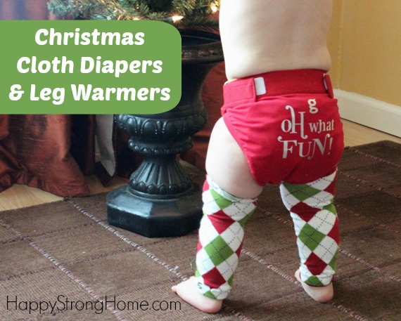 Christmas Diapers with Matching Leg Warmers