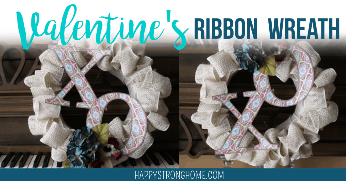 DIY Valentines Ribbon Wreath (in burlap!) - Happy Strong Home