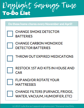Text, Daylight Savings Time To Do list ideas