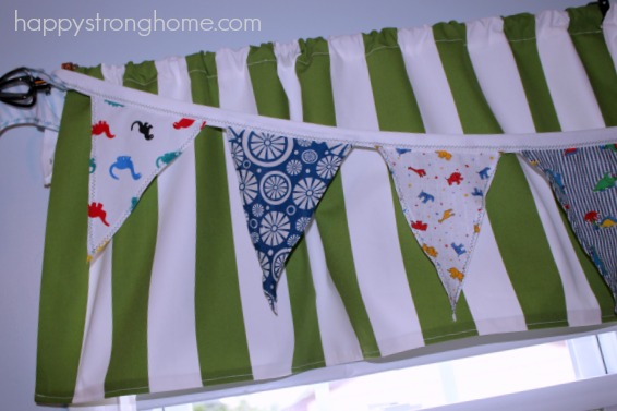 DIY curtain valance pennant flags