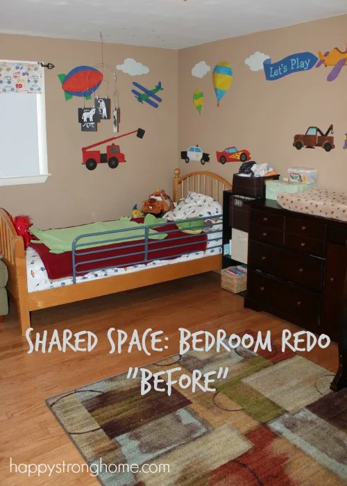 shared space kids bedroom redo before