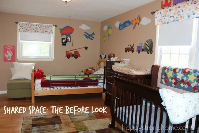 shared space kids bedroom redo before