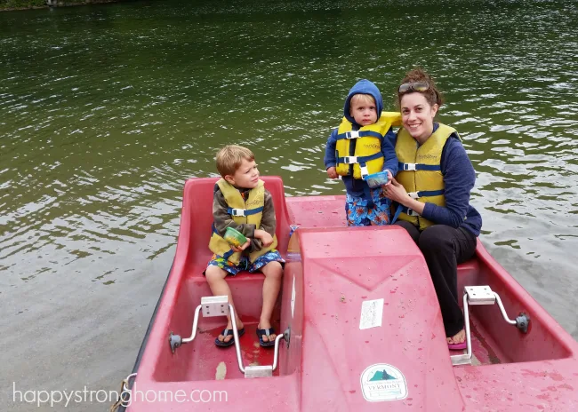 Mom and Boys Paddleboat