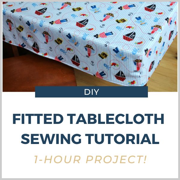 play table covered with a fitted tablecloth