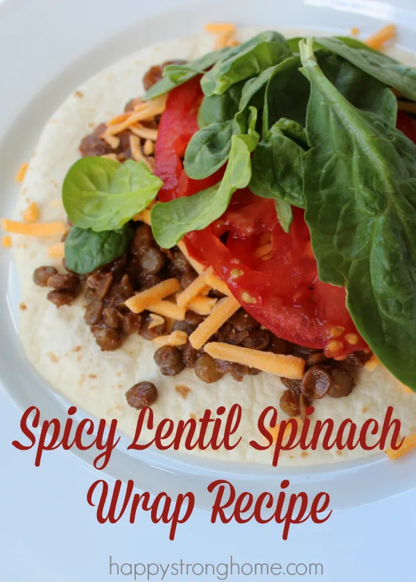 Spicy Lentil Spinach Wrap recipe