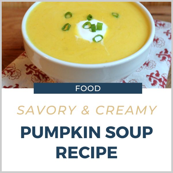 creamy pumpkin soup in a bowl