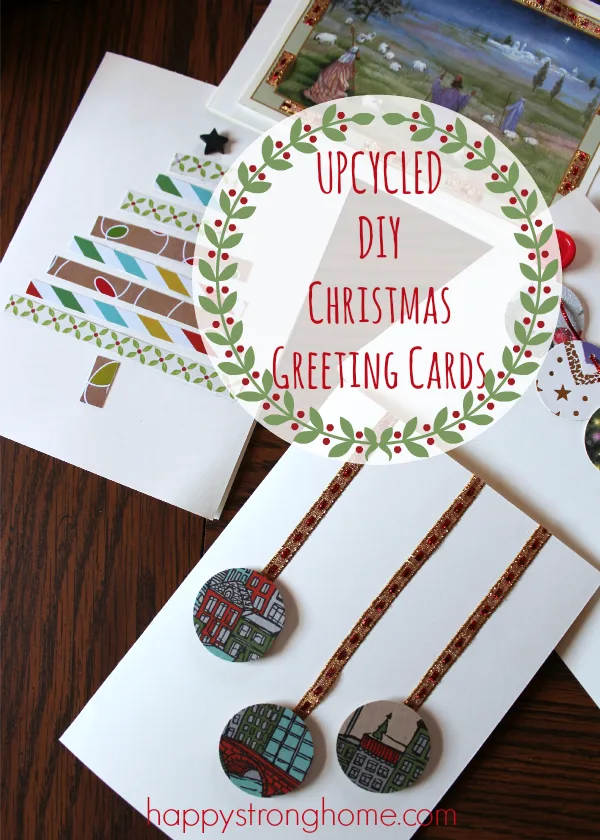 DIY Christmas cards on table