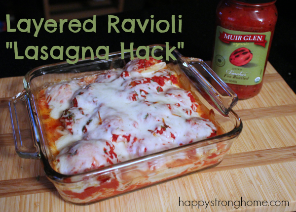 Layered Ravioli Baked Lasagna Hack