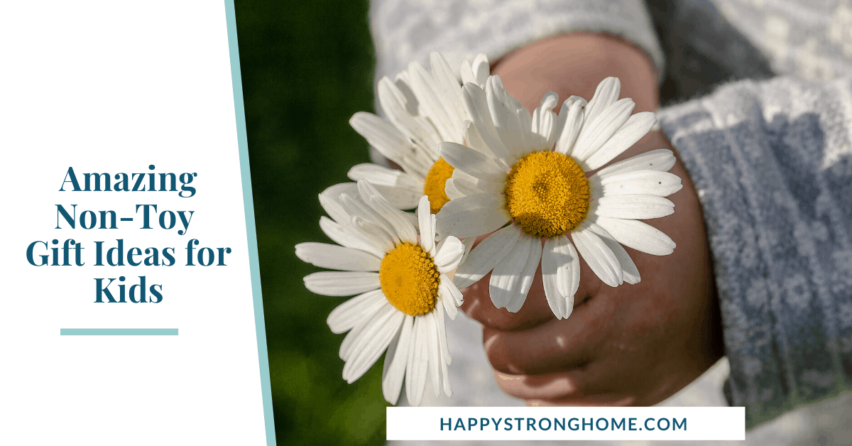 Child's hands holding flowers