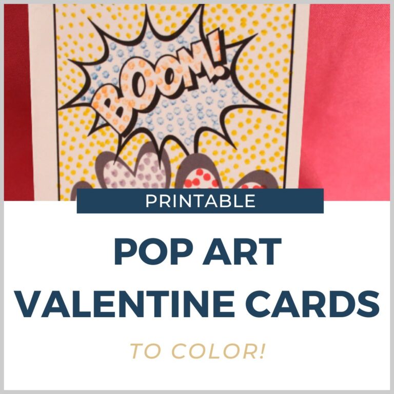 Easy Pop Art Valentine’s Printable for Kids + Free Template