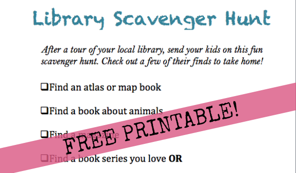 library scavenger hunt printable