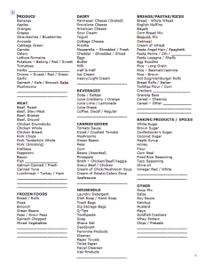 printable grocery list