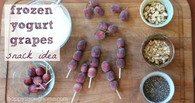 frozen yogurt grapes snack idea