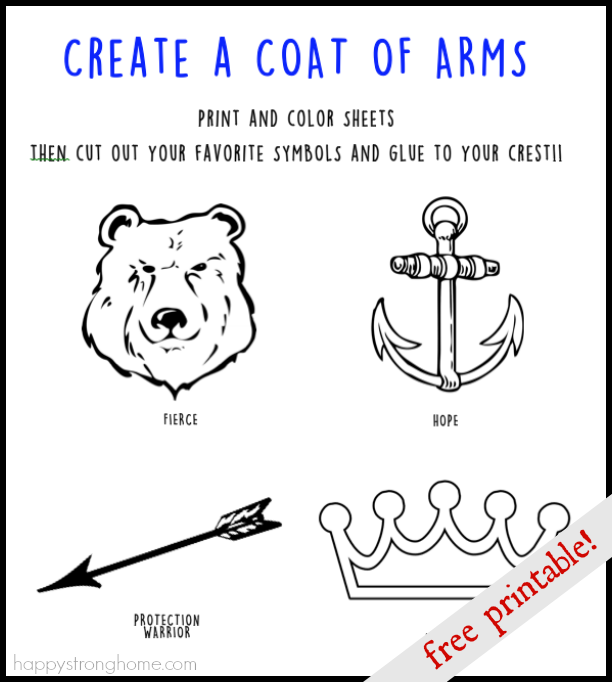 Create A Coat Of Arms Activity Free Printable Happy Strong Home