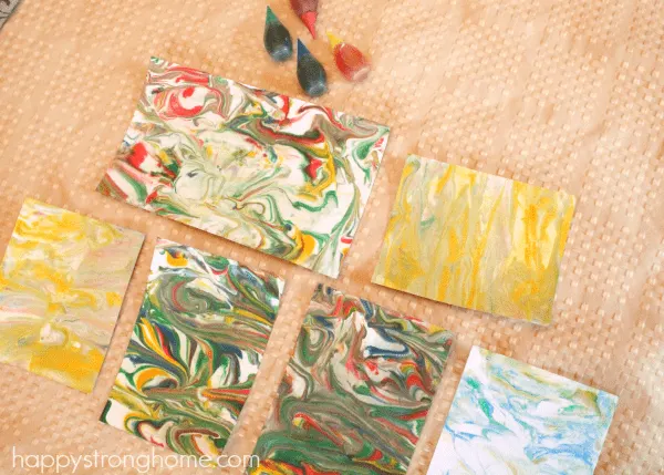 DIY marbled paper craft