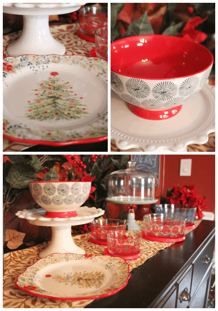 Collage of various Christmas-themed dishware