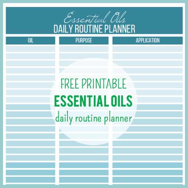 essential oils daily routine planner