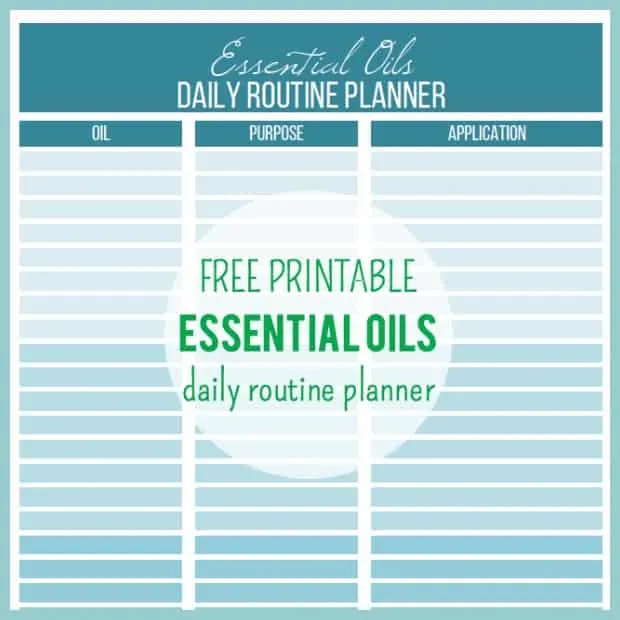 essential oils daily routine planner 