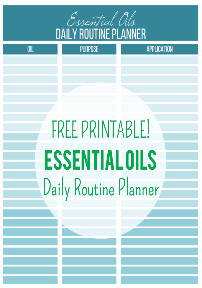 essential oils daily routine planner