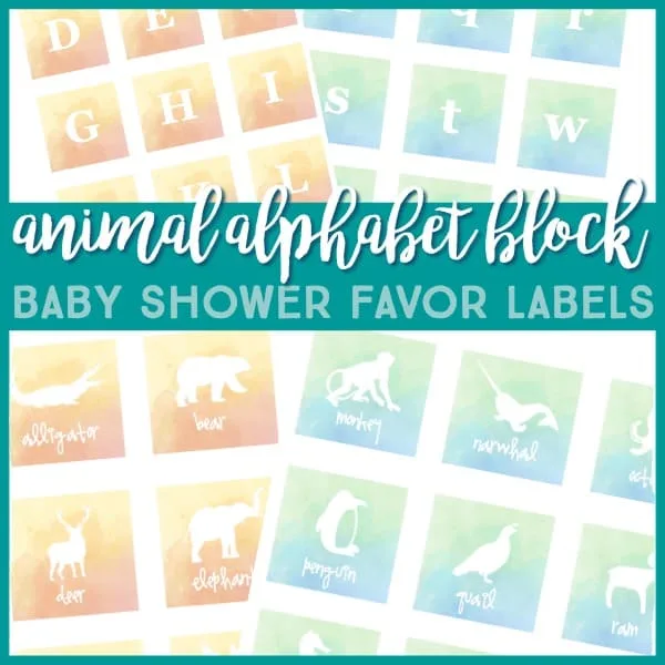 alphabet block favor labels