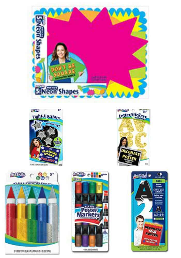 Collage Teacher supplies, markers, poster board