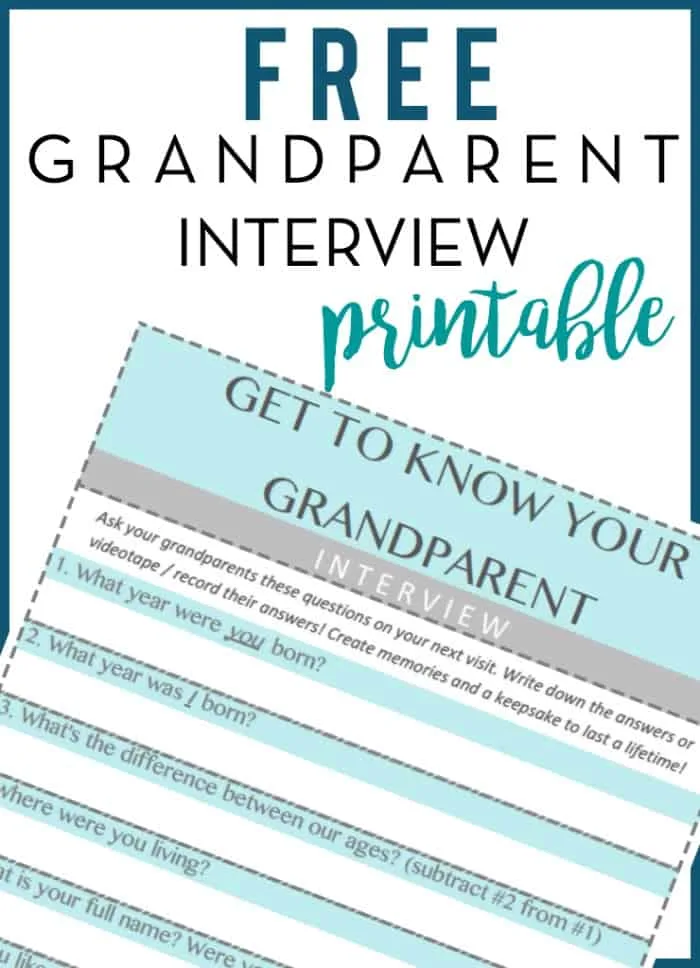 Grandparents Day printable preview