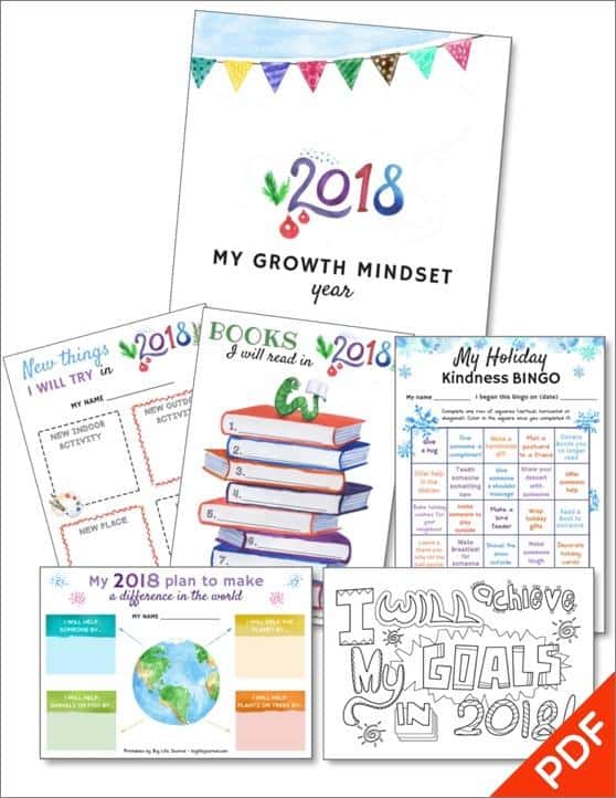 Text, printables for New Year\'s Goal Setting