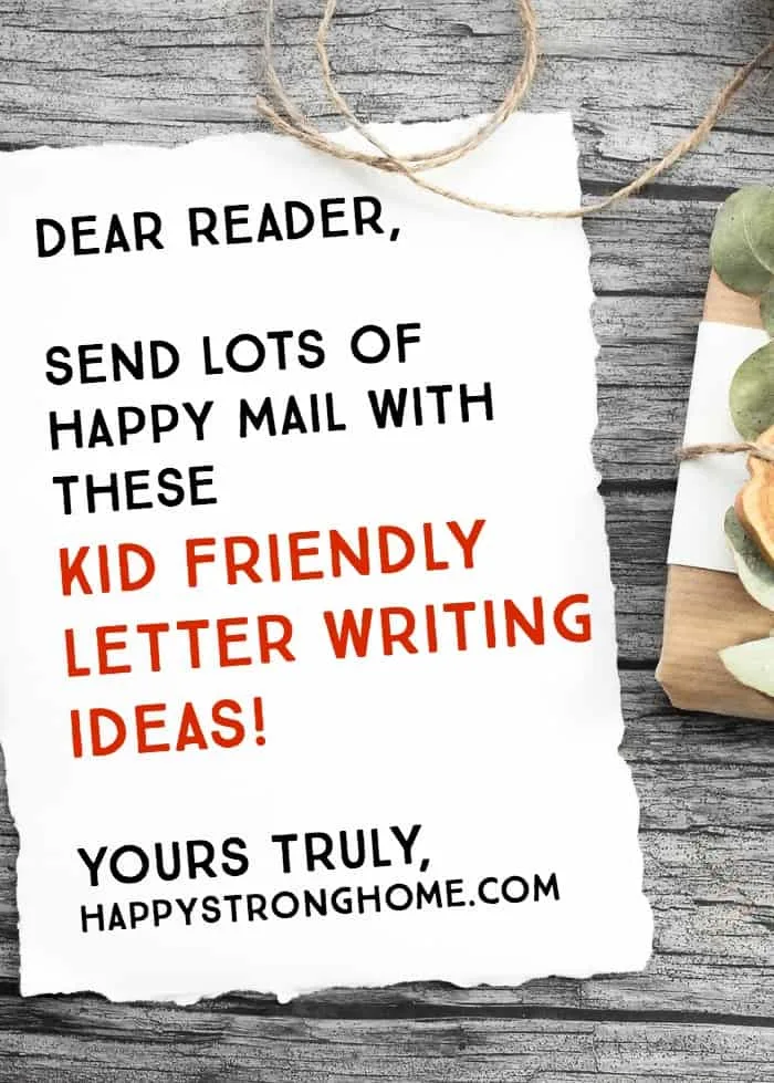 kid friendly letter writing