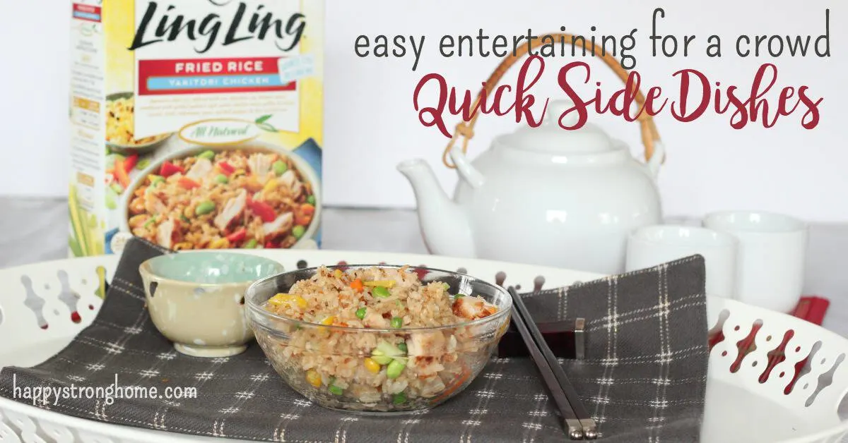 Fried rice in a bowl as quick side dishes for easy entertaining