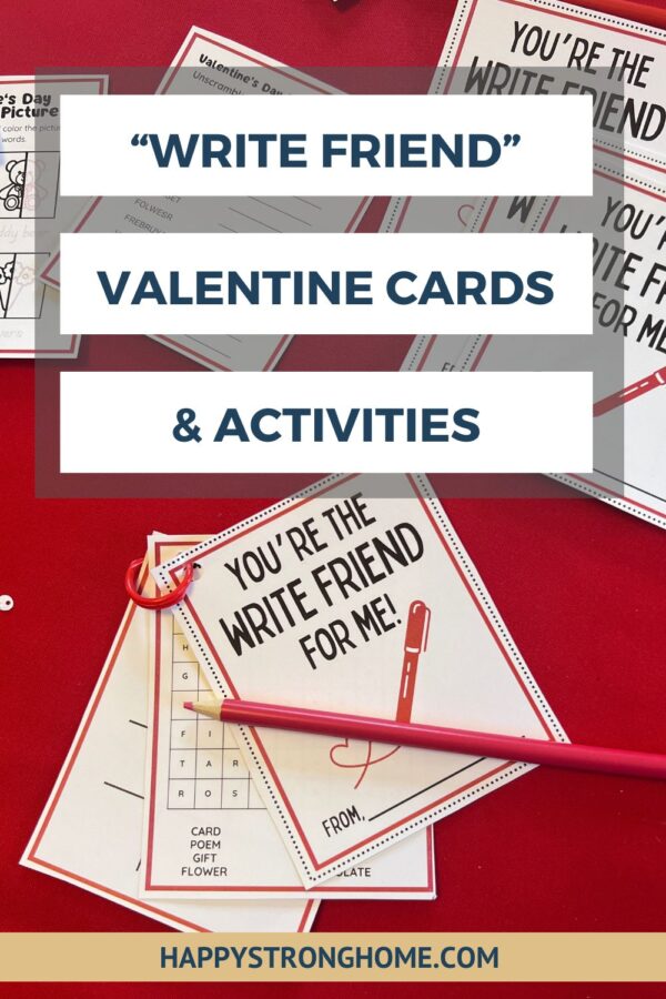 Write Friend Valentine's Day Card and Printable