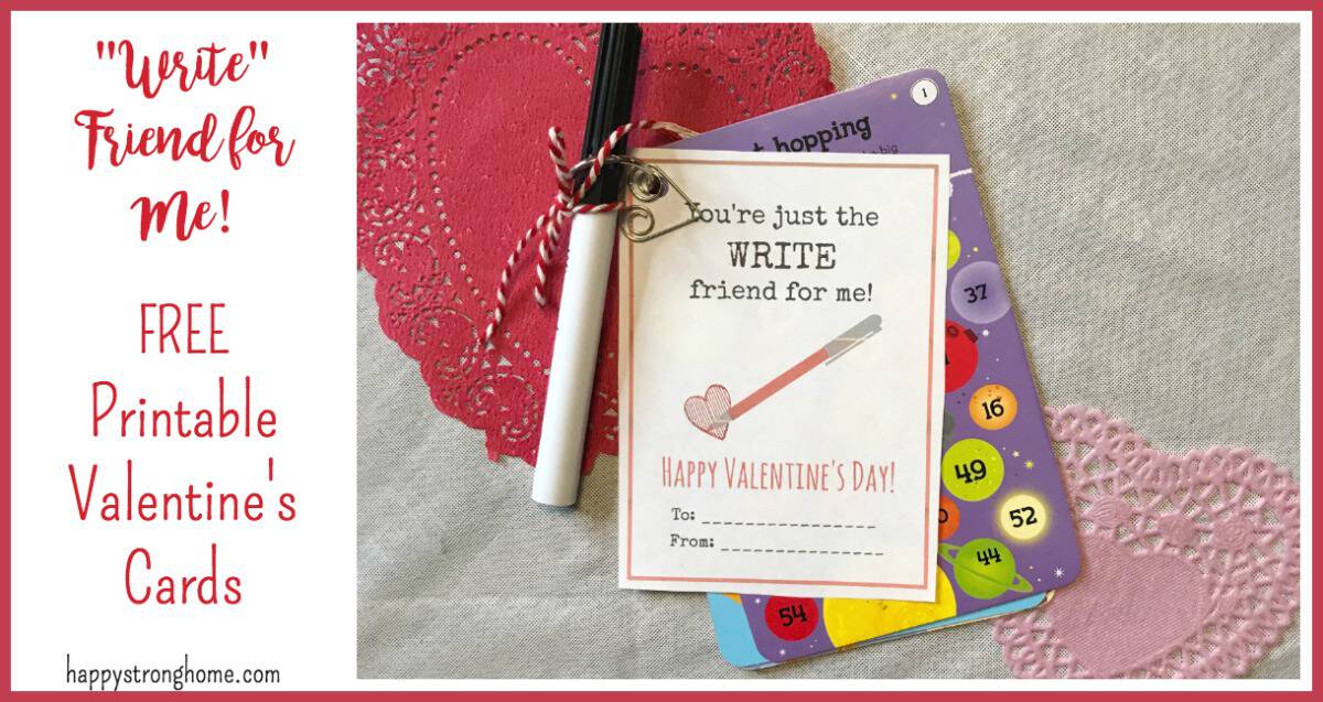 Write Friend Valentine Card Printable