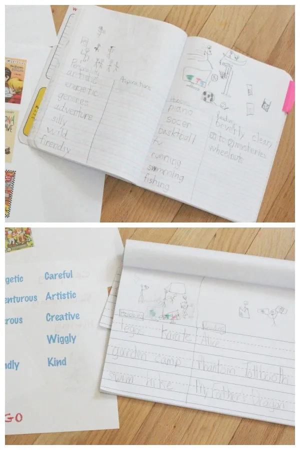 pages of a journal to teach writing to young learners