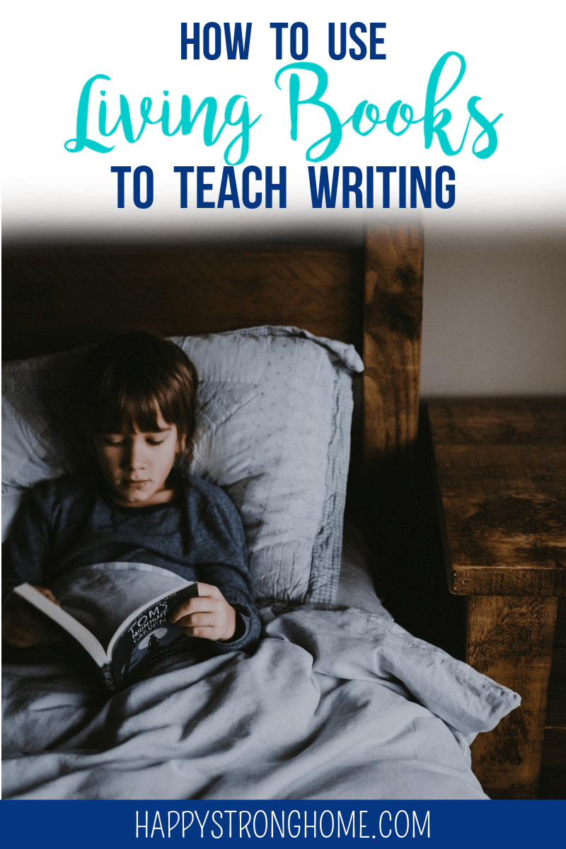 child reading in bed to use living books to teach writing