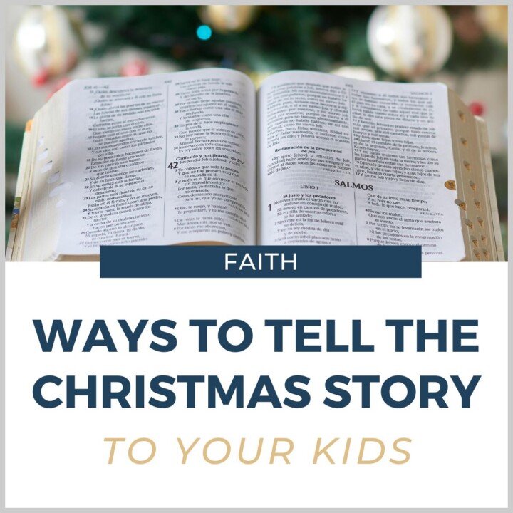 bible by Christmas tree to read Christmas story