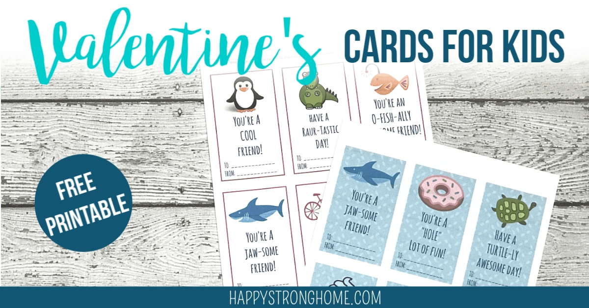 A close up of 2 sheets of printable Valentine\'s cards with animal artwork