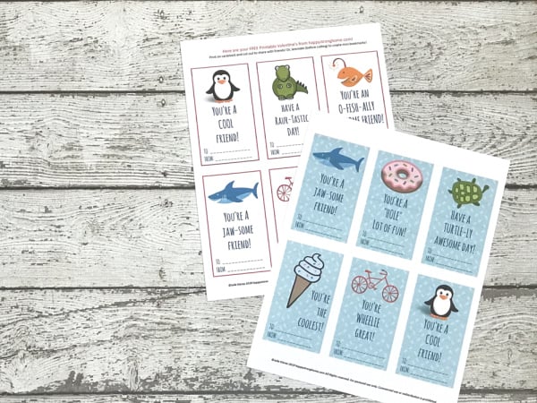 Fishing Valentine - Printable Valentine's for Kids - Children's