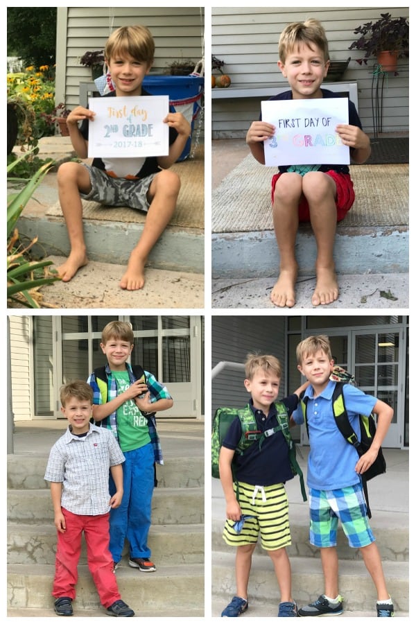 Collage, First day of School photos