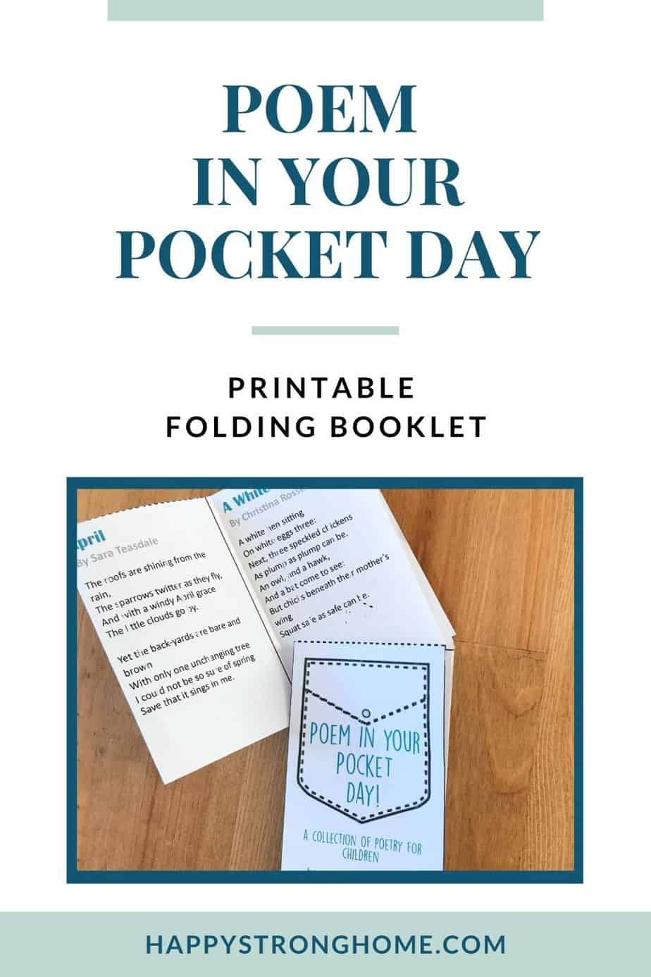 Poem in Your Pocket Day Printable Booklet Happy Strong Home