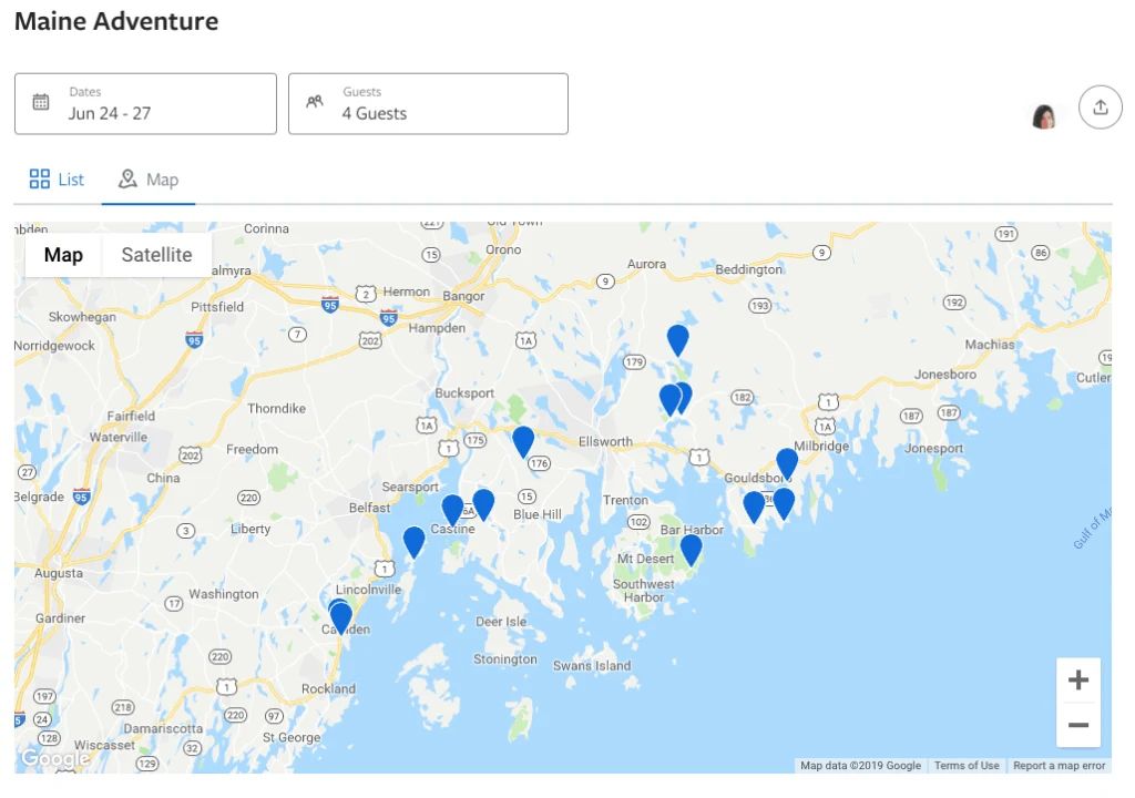 Vacation Planning Trip Board Map