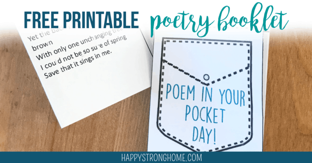 Poem in Your Pocket Day Printable Booklet - Happy Strong Home