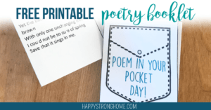 Poem in Your Pocket Day Printable Booklet | Happy Strong Home