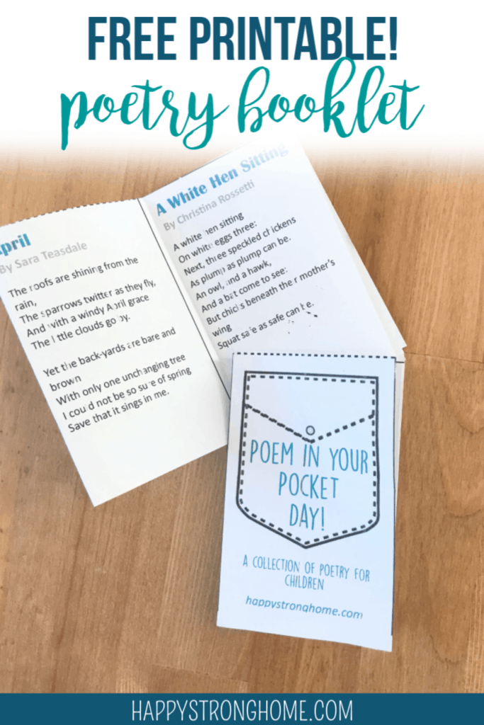 Poem in Your Pocket Day Printable Booklet Happy Strong Home