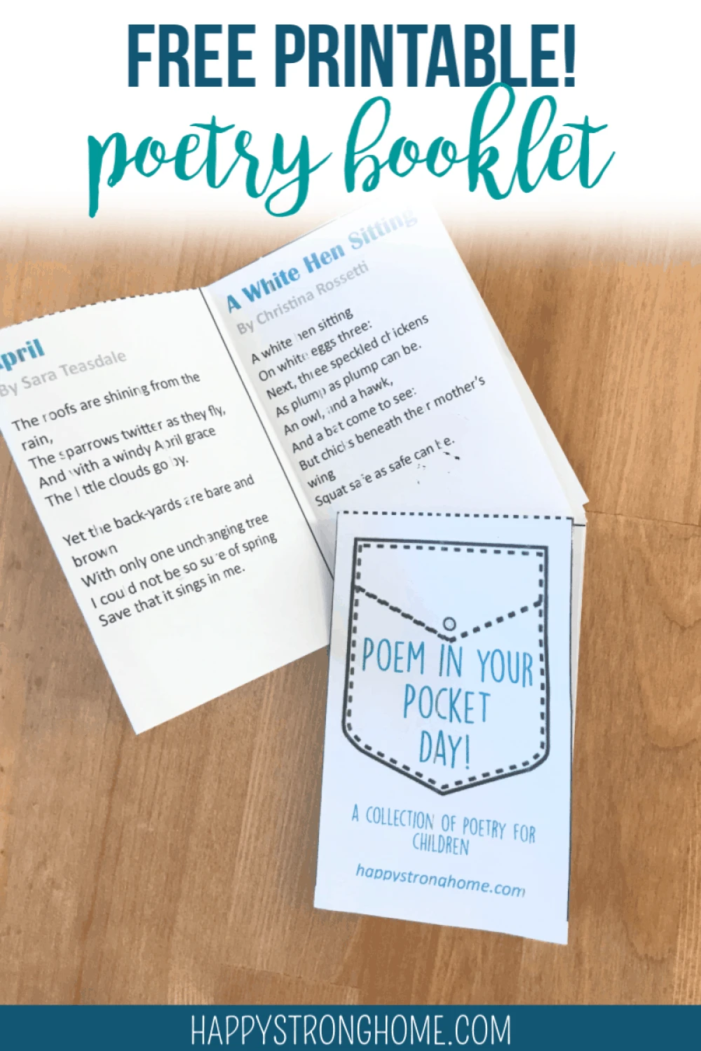 poem in your pocket day printable booklet