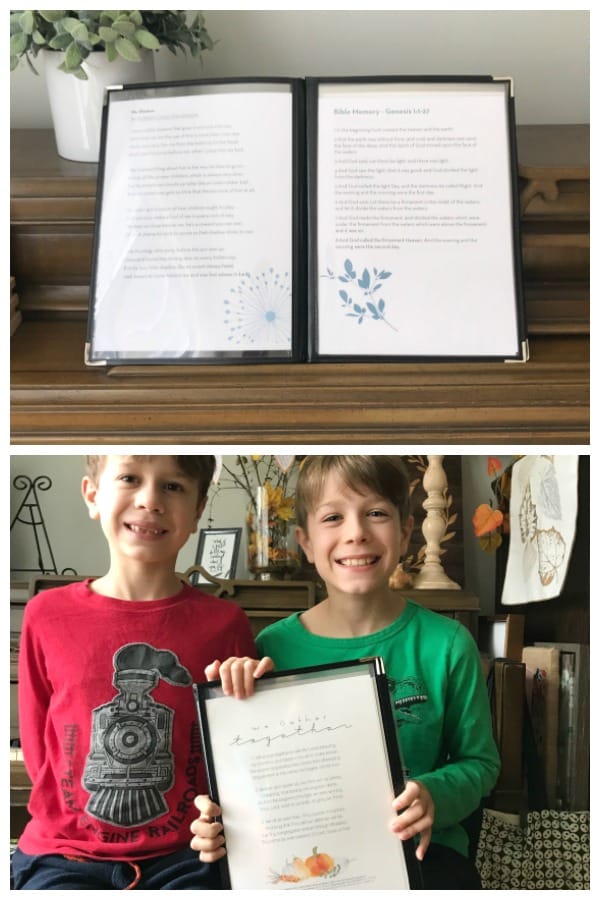 Two page printable hymn and poetry for homeschool morning time, boys smiling
