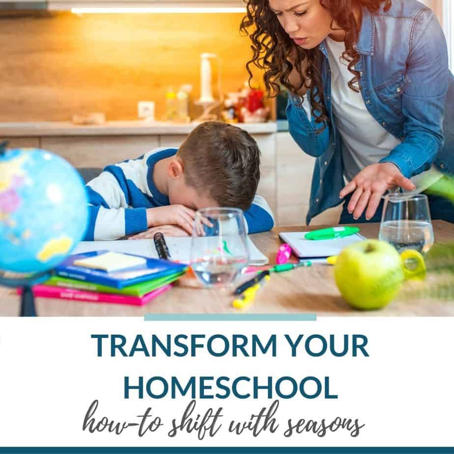 homeschool mom with frustrated son