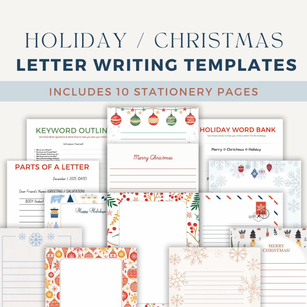 holiday letter writing templates and writing guide pages